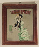 Antique 1890s Jules Chéret Theatrophone 10 1/2" x 12 1/2" Wood Frame Mirror