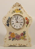 2002 Avon Romantic Flowers Design 7 1/2" Porcelain Ceramic Desk Clock