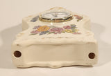 2002 Avon Romantic Flowers Design 7 1/2" Porcelain Ceramic Desk Clock