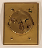 Vintage Forestville Red Background 3 1/2" x 4 1/4" Brass Desk Clock Made in West Germany