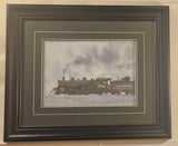 1986 Ted Rose 492 Rio Grande Steam Engine Train Locomotive 21" x 24 1/2" Framed Art Print