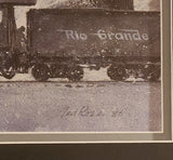 1986 Ted Rose 492 Rio Grande Steam Engine Train Locomotive 21" x 24 1/2" Framed Art Print