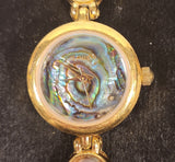 Vintage Gruen Mother of Pearl Abalone Gold Tone Women's Wristwatch
