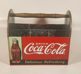 Drink Coca Cola Delicious Refreshing Galvanized Metal Drink Carrying Case with Wood Handle