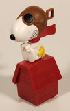 2018 McDonald's Peanuts Red Baron Snoopy on Doghouse 4 1/4" Plastic Toy Figure