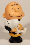 2015 McDonald's Fox The Peanuts Movie Charlie Brown Holding Snoopy Bobblehead 4" Plastic Toy Figure