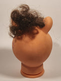 Pig Piggy Head with Brown Hair and Blue Eyes Doll Craft Head