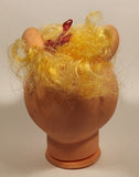 Pig Piggy Head with Blonde Hair and Blue Eyes Doll Craft Head