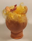 Pig Piggy Head with Blonde Hair and Blue Eyes Doll Craft Head