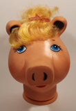 Pig Piggy Head with Blonde Hair and Blue Eyes Doll Craft Head