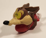 2020 McDonald's Looney Tunes Wile E Coyote Riding A Rocket 4 1/4" Long Plastic Toy Figure