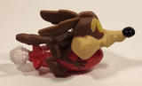 2020 McDonald's Looney Tunes Wile E Coyote Riding A Rocket 4 1/4" Long Plastic Toy Figure