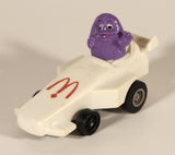 1988 McDonald's Turbo Macs Grimace White Toy Pull Back Plastic Toy Car Vehicle