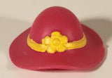Pink Sun Hat with Yellow Flower Toy Figure Accessory