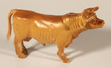Tan Brown Bull Cow 3 3/4" Plastic Toy Figure