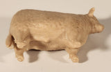 Vintage 1950s Marx Prize Livestock Light Brown Hereford Bull Cow 2 3/4" Plastic Toy Figure