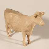 Vintage 1950s Marx Prize Livestock Light Brown Swiss Cow 3 1/4" Plastic Toy Figure