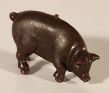 Dark Brown Pig 1 5/8" Plastic Toy Figure