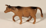 Brown Bull Cow 2 1/4" Plastic Toy Figure