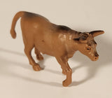 Brown Bull Cow 2 1/4" Plastic Toy Figure