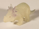 Triceratops Dinosaur Clear White 2 1/2" Rubber Toy Figure