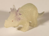 Triceratops Dinosaur Clear White 2 1/2" Rubber Toy Figure