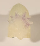 Triceratops Dinosaur Clear White 2 1/2" Rubber Toy Figure