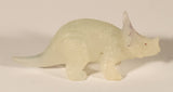 Triceratops Dinosaur Clear White 2 1/2" Rubber Toy Figure