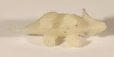 Triceratops Dinosaur Clear White 2 1/2" Rubber Toy Figure