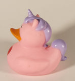 Pink Unicorn with Purple Hair and Red Heart 3 3/4" Rubber Duck Toy