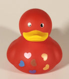 Heart Covered Red 3 1/4" Rubber Duck Toy