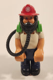 Vintage 1977 Fisher Price Husky Helpers Fire Fighter 3 1/2" Toy Action Figure