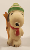 Vintage 1958, 1965 United Features Syndicate Peanuts Snoopy Skier Ski Bum 4 1/2" Squeaky Rubber Toy Figure
