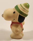 Vintage 1958, 1965 United Features Syndicate Peanuts Snoopy Skier Ski Bum 4 1/2" Squeaky Rubber Toy Figure