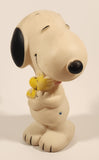 Vintage 1958, 1965, 1966, 1972 Danara International United Features Syndicate Peanuts Snoopy Holding Woodstock 5 1/2" Squeaky Rubber Toy Figure