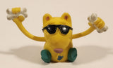 Vintage Russ Yellow Dog with Sunglass 1 3/4" Rubber Toy Finger Puppet
