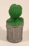 1988 Applause Muppets Sesame Street Oscar The Grouch in Trash Garbage Can Holding Apple 2 1/2" PVC Toy Figure