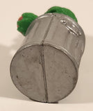 1988 Applause Muppets Sesame Street Oscar The Grouch in Trash Garbage Can Holding Apple 2 1/2" PVC Toy Figure