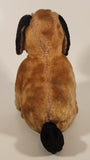 Vintage Sitting Brown Dog with Red Nose 8" Rigid Stuffed Animal Toy