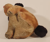 Vintage Sitting Brown Dog with Red Nose 8" Rigid Stuffed Animal Toy