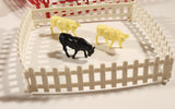 ERTL Farm Yard Play Set Mixed Lot of Fencing Horses Cows Chickens Farmer Troughs Toy Figures and Accessories