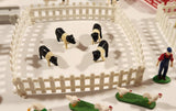 ERTL Farm Yard Play Set Mixed Lot of Fencing Horses Cows Chickens Farmer Troughs Toy Figures and Accessories