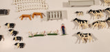 ERTL Farm Yard Play Set Mixed Lot of Fencing Horses Cows Chickens Farmer Troughs Toy Figures and Accessories
