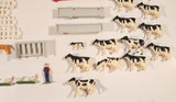 ERTL Farm Yard Play Set Mixed Lot of Fencing Horses Cows Chickens Farmer Troughs Toy Figures and Accessories