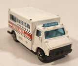 1989 Hot Wheels Workhorses American Ambulance White Die Cast Toy Car Emergency Paramedics Rescue Vehicle with Opening Rear Doors