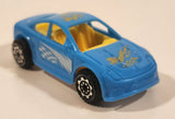 Unknown Brand Yellow Checker Design Blue Plastic Die Cast Toy Car Vehicle