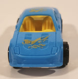 Unknown Brand Yellow Checker Design Blue Plastic Die Cast Toy Car Vehicle