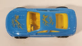 Unknown Brand Yellow Checker Design Blue Plastic Die Cast Toy Car Vehicle