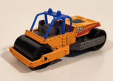2000 Matchbox Earth Crunchers Road Roller Fluorescent Orange Die Cast Toy Construction Vehicle