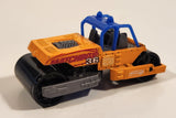 2000 Matchbox Earth Crunchers Road Roller Fluorescent Orange Die Cast Toy Construction Vehicle